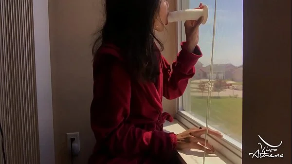 HOME ALONE HORNY DESI SLUT SUCKS AND FUCKS DILDO ON WINDOW videos