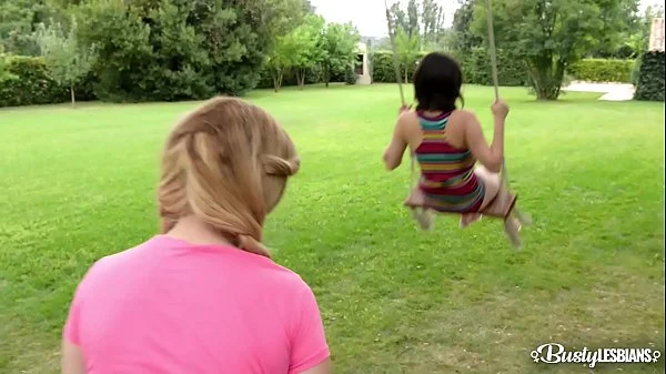 Busty lesbians play in the gardens videos