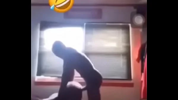 African guy bangs on his girl roughly,After eating pizza videos