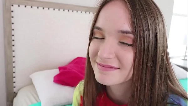 Cute Brunette Stepsis (Hazel Moore) Jerks Off Her Big Dick Stepbro videos