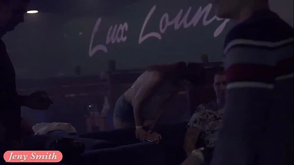 Jeny Smith bottomless in the club. Painted shorts looks like real (hidden cam) videos
