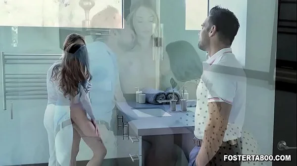 Foster teen stepdaugther Charlotte Sins discovered that her foster stepparents always wants an intimate bonding so they let her joins them in a stepfamily 3some. videos