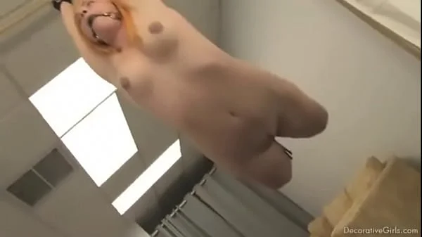 teen is ballgagged, hogtied and suspended from ceiling like decoration videos