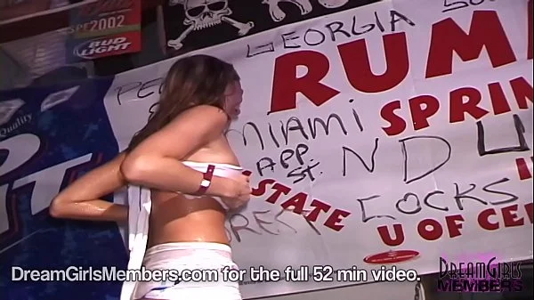 Girl Next Door Types Strip Naked In Spring Break Wet T Contest videos