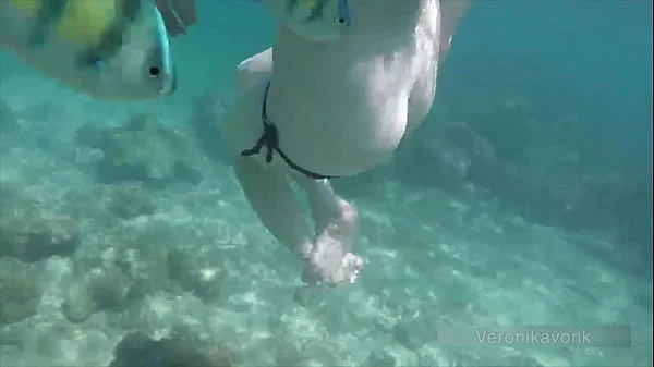 PUBLIC EXHIBITIONIST GERMAN TEEN VERONIKAVONK WITH BIG BOOBS ON THE SEA videos