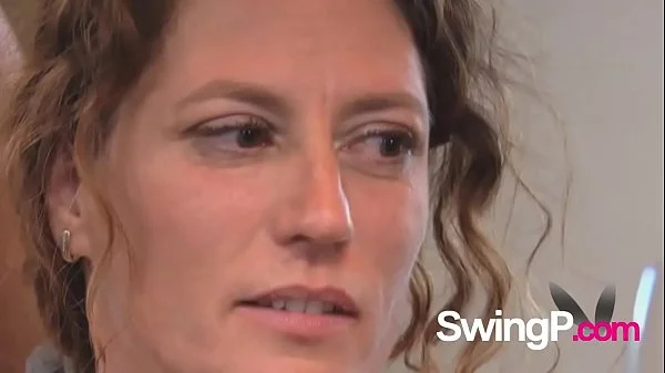 Partner swap in a messy swinger orgy videos