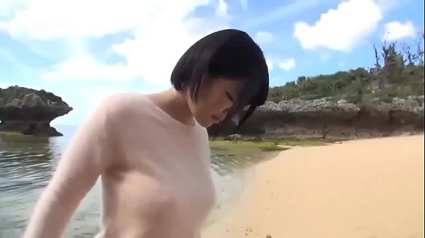 Japanese Teen with Awesome Tits Give Blowjob on the Beach videos