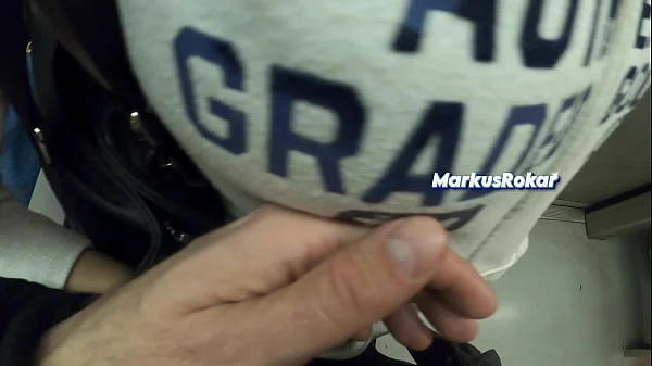 My Wife Let Older Unknown Man to Touch her Pussy Lips Over her Spandex Leggings in Subway videos