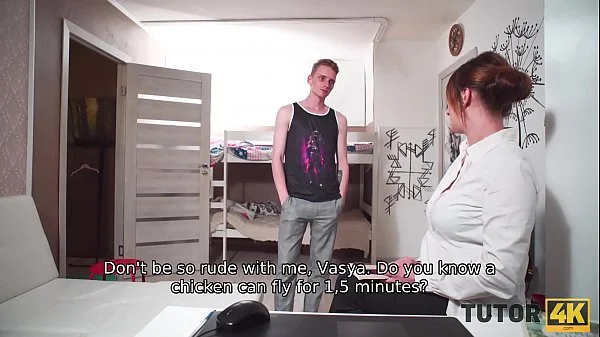 TUTOR4K. Teacher is fucked by depraved guy who needs no education but fucking videos