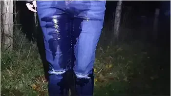 Girl Totally Pisses Her Blue Jeans In Public! Couldnt Hold It! videos
