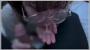 A Girl With Neat Glasses Gets Ejaculated In The Mouth videos