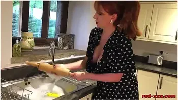Fucks The Rolling Pin In The Kitchen - Red Xxx videos