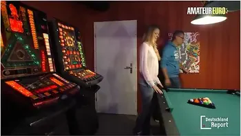 Big Ass German Blondie Anja Van H. Rides Mature Stud On The Pool Table videos