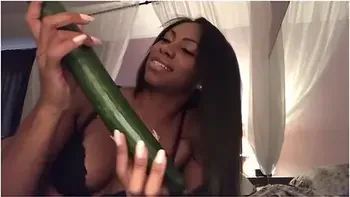 Food Sex - Sloppy Blowjob - Sucking Cucumbers - Spitting - Ebonylovers videos