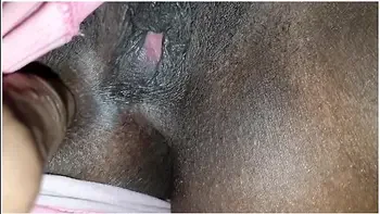 Admiring Wet Black Pussy In Naturally Stained Panties - Closeup videos