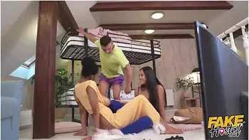 May Thai And Tina Fire In Video Game Playing Asian Thai Girl And Ebony Latina College Teens 18+ In Horny videos