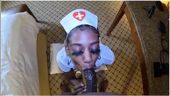 Petite Ebony Nurse Santana Knew How To Make Bbc Feel Better. Sloppy Blowjob!!! videos