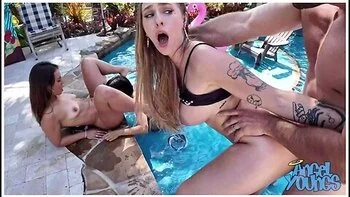 Its Always Sunny In Miami Foursome Angel Youngs, Kelsi Monroe, And Egypt All Sharing Daddy videos