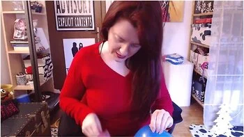 A Big Blue Balloon Gives Me An Orgasm Over And Over Again Wanna See How? videos
