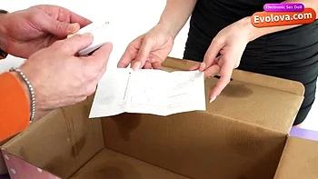 Sexy Italian Accountant Fucks Courier with Evolova Electric Doll - Hot Anal & Doggy Style with Big Tits videos