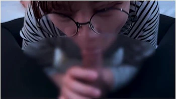 Glasses Girl Gets Caught By The Smell Of Dick And Sucks Up A Lot Of Sperm videos