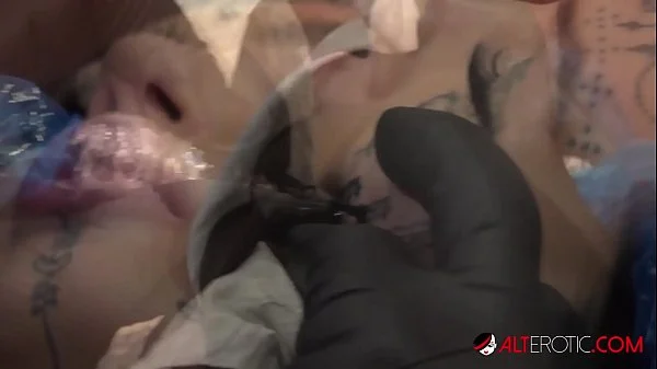 Behind the scenes for Amber Luke's new face tattoo videos