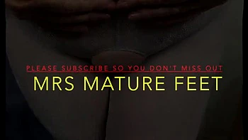 Mature British Wife Opens Fan Gift - Big Natural Tits in Crotchless Bodystocking Foot Fetish videos
