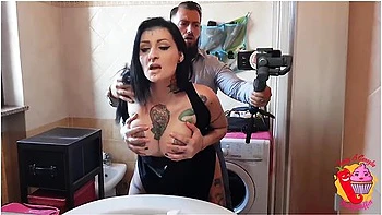 He Fucks Her In The Bathroom While She Puts On With Mia Khalifa, Tommy A Canaglia And Lady Muffin videos