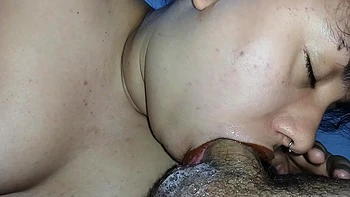 Smudging Her Big Lips With Lipstick While Devouring His Hard Cock videos