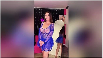 57 Milf Tries Blue Transparent Lingerie Try On videos