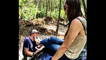 Amateur Foot Slave Licks Mistress Pointy Shoes Outdoor BDSM videos