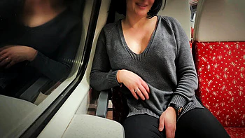 Amateur Brunette First Time Public Fuck on Train with Stranger - DedeDeville Squirting Orgasm videos