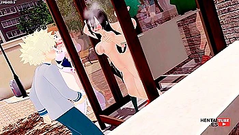 Car Toon In Boku No Hero Academia Hentai - Deku Fucks Tsuyu While Uraraka Watches Them And Bakugou Jerks Off Wat videos