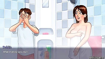 Summertime Saga Hot Milf Sex In Shower videos