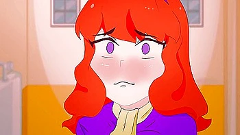Daphne Red, Anime Hentai And Car Toon - Red-haired Daphne Takes Off Her Panties In The Toilet In Front Of An Unknown Guy Without Complexes ! videos