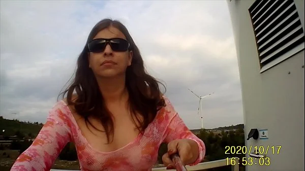 I flash my breasts in an industrial park videos