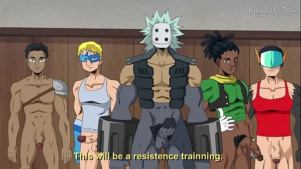 2 teens gaging on gang bang (my hero academia hentai) videos