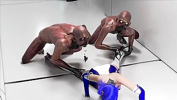 Scary Zombies With Long Tongues Lick Screaming Girls Pussy videos