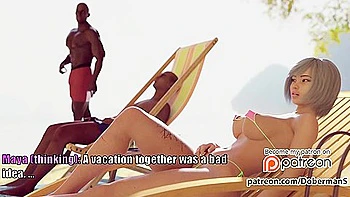 Blonde Maya Fuck With Black Stranger On The Beach While Husband Next To videos