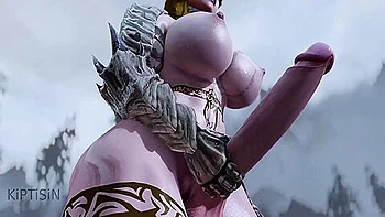 Powerful Futanari Warrior Jerking Off Her Big Cock videos