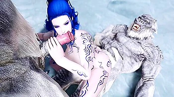 Two Big Troll Fucks Sexy Curvy Blue Magician Amelia videos