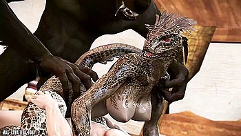 Argonian Girl Gangbanged And Creampied By Werewolf And Man videos