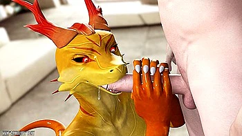 Dragon Girl Gives A Sexy Blowjob To A Man videos