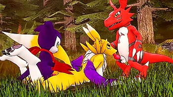 Renamon - Threesome With Guilmon And Impmon videos