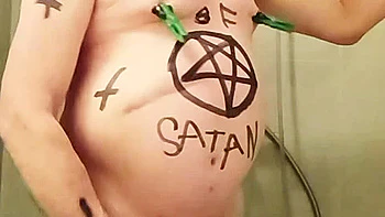 Satan slave is ready for his Piss Enema sacrifice videos
