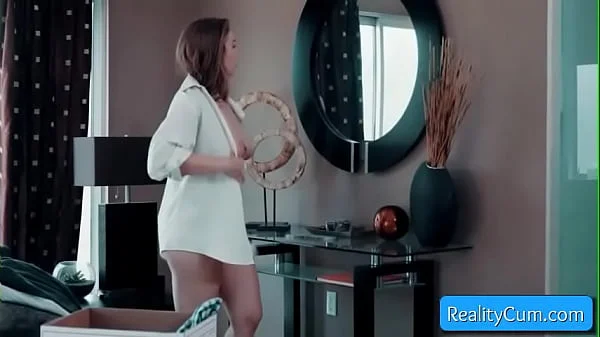 Amazing natural big tit blonde milf Lena Paul show her naked amazing body to her room mate and seduces him videos