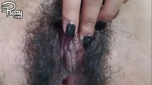Extreme close-up hairy pussy masturbation videos