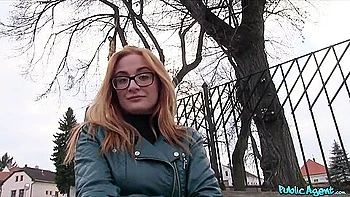 Sexy Redhead Student 18+ Nerd In Glasses Fucking In The Bushes - Outdoor Reality Porn videos