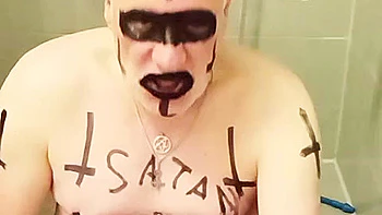 Satan slave takes a Satan enema/scat session videos