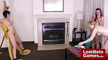 Julie And Sassy Face Off In A Strip Body Shots Darts Game videos